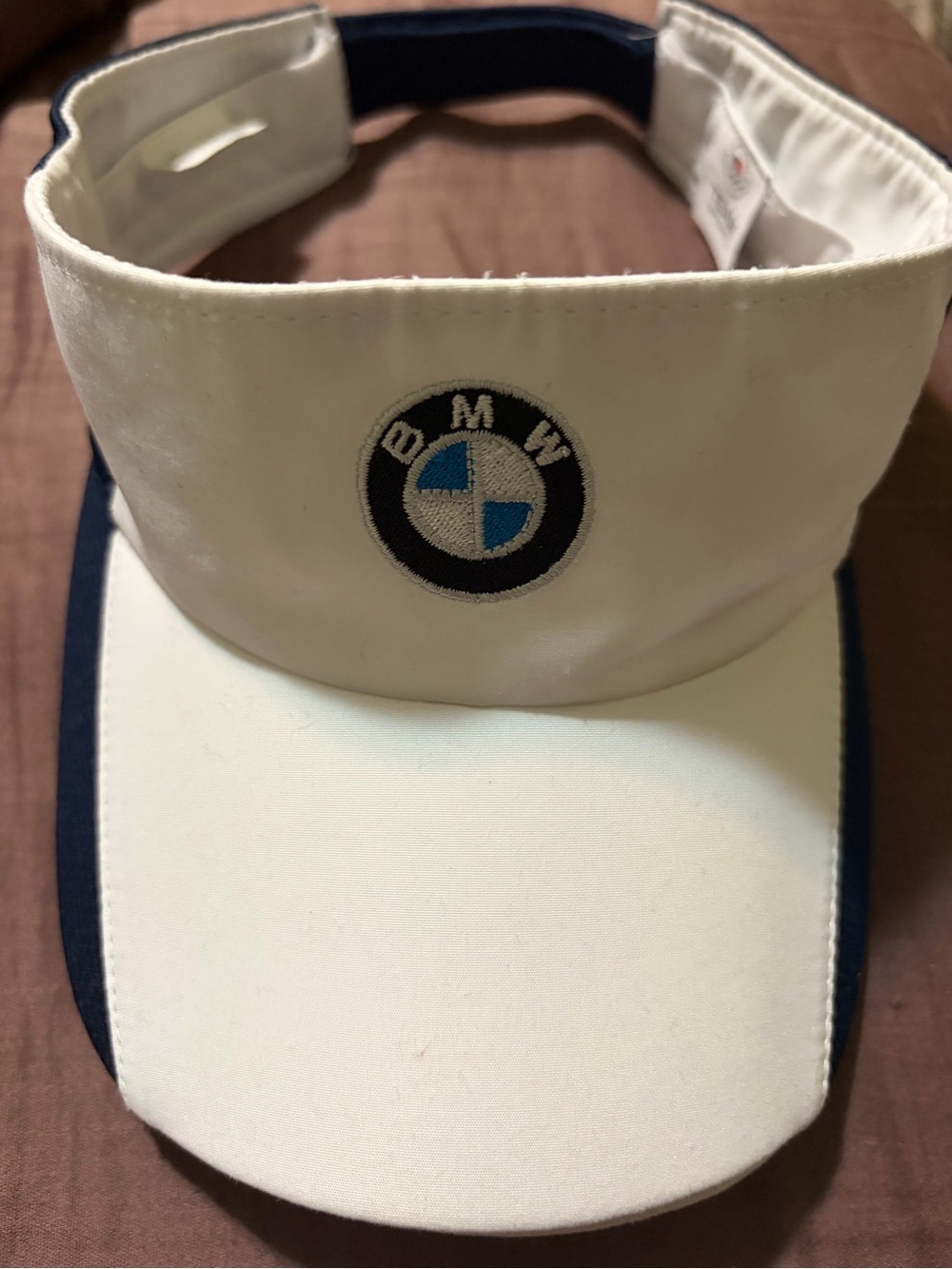 BMW Unisex White and Navy Visor